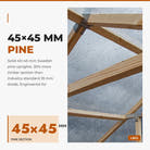 45×45 mm Swedish pine frame — 30% more timber than standard sheds · Waldenhaus NORDIC greenhouse