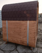 CUBIO 180 sauna strapped for transit